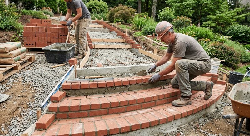 Brick Stairs Installation in Fairfield County, CT