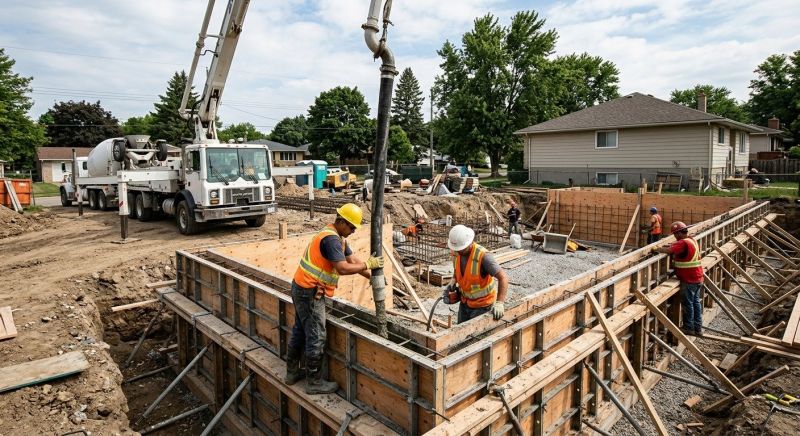 Poured Foundation Installation in Fredericksburg, VA